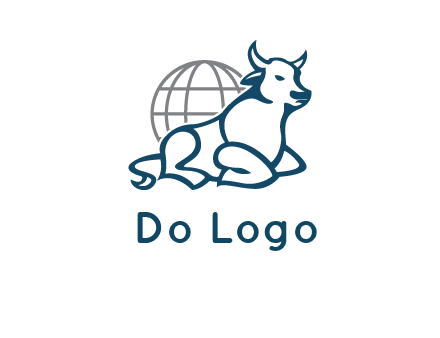 bull in front of globe logo