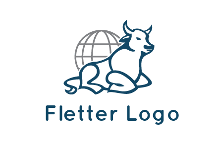 bull in front of globe logo