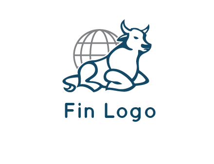 bull in front of globe logo