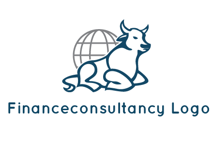 bull in front of globe logo