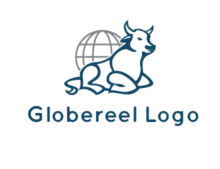 bull in front of globe logo