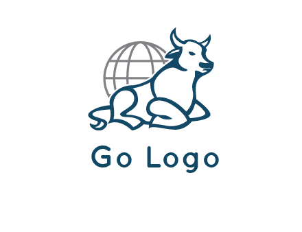 bull in front of globe logo