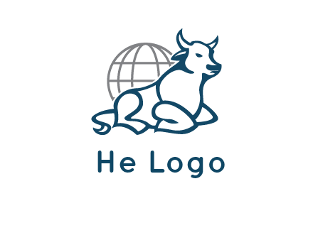 bull in front of globe logo