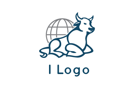 bull in front of globe logo