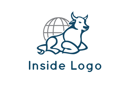 bull in front of globe logo