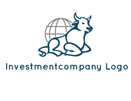 bull in front of globe logo