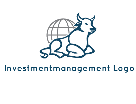 bull in front of globe logo