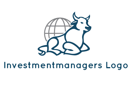 bull in front of globe logo