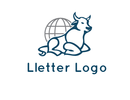 bull in front of globe logo