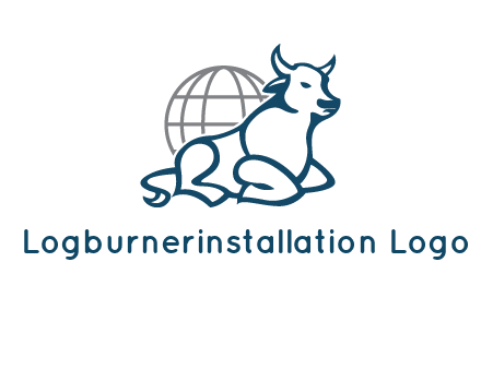 bull in front of globe logo