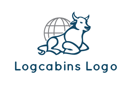 bull in front of globe logo