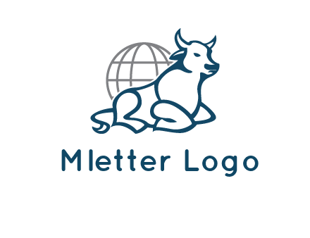 bull in front of globe logo