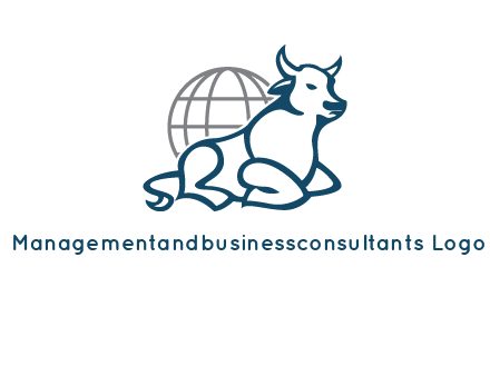 bull in front of globe logo