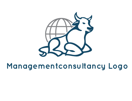 bull in front of globe logo