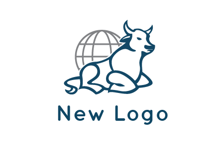 bull in front of globe logo