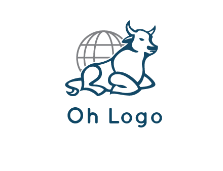 bull in front of globe logo