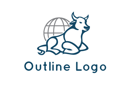 bull in front of globe logo