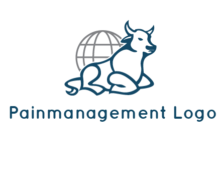 bull in front of globe logo