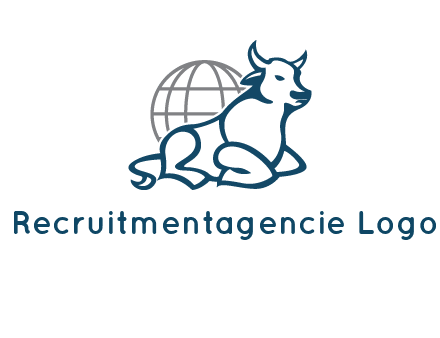 bull in front of globe logo