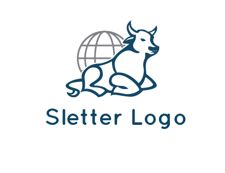 bull in front of globe logo