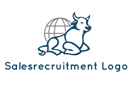 bull in front of globe logo