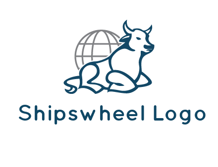 bull in front of globe logo