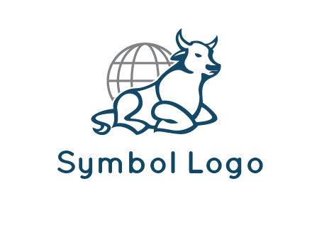 bull in front of globe logo