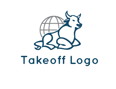 bull in front of globe logo
