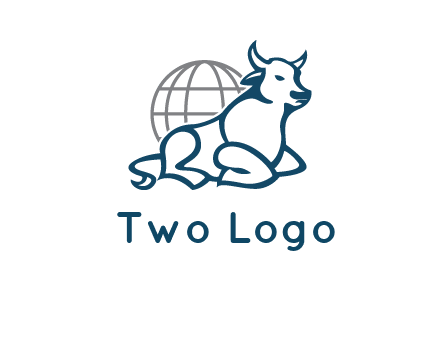 bull in front of globe logo