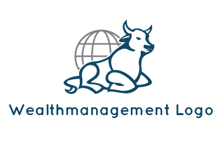 bull in front of globe logo