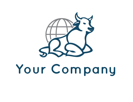 bull in front of globe logo