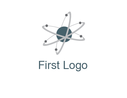 chemistry logo with atom