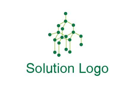 science or nuclear development logo with molecules logo