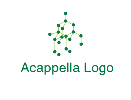science or nuclear development logo with molecules logo
