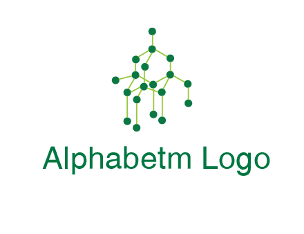 science or nuclear development logo with molecules logo