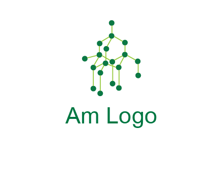 science or nuclear development logo with molecules logo