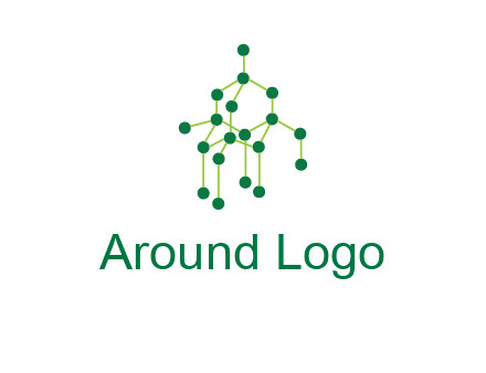 science or nuclear development logo with molecules logo
