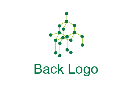 science or nuclear development logo with molecules logo