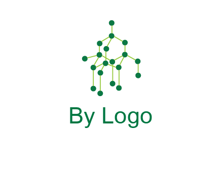 science or nuclear development logo with molecules logo