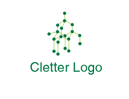 science or nuclear development logo with molecules logo