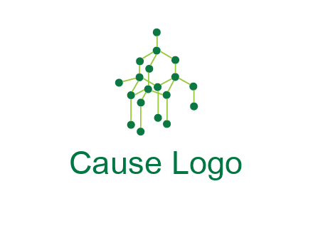 science or nuclear development logo with molecules logo