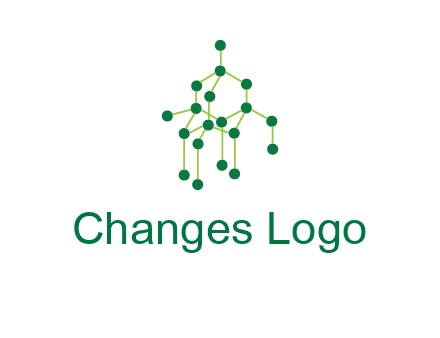 science or nuclear development logo with molecules logo