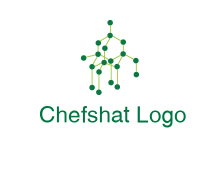 science or nuclear development logo with molecules logo