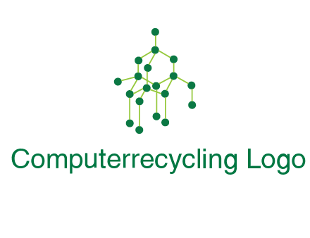science or nuclear development logo with molecules logo