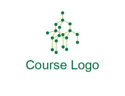 science or nuclear development logo with molecules logo