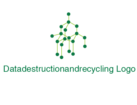 science or nuclear development logo with molecules logo