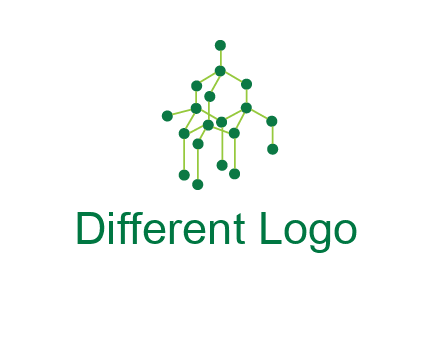 science or nuclear development logo with molecules logo