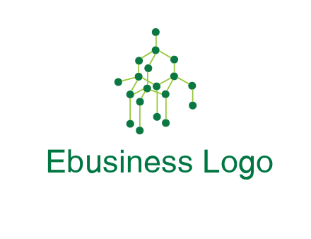 science or nuclear development logo with molecules logo