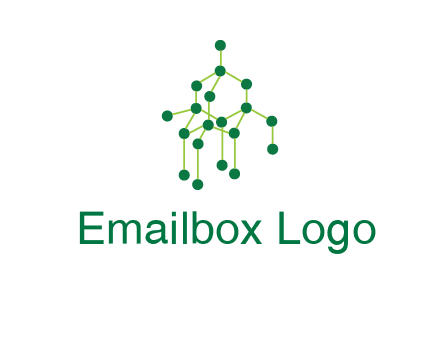 science or nuclear development logo with molecules logo