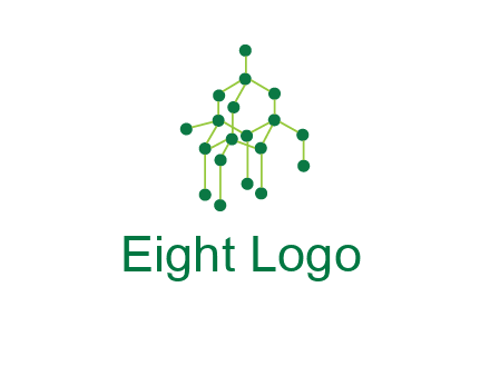 science or nuclear development logo with molecules logo